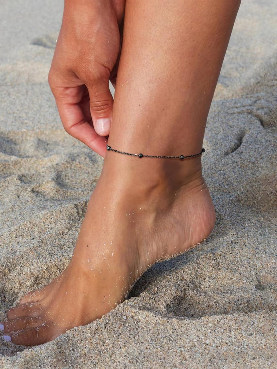 Stainless Steel bead chain Beach Adjustable Anklet
