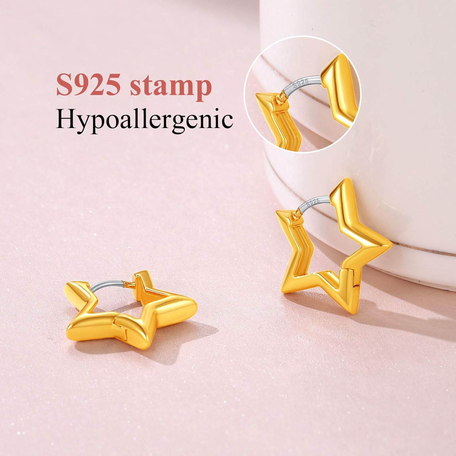 Hollow Star Huggie Hoops Earrings