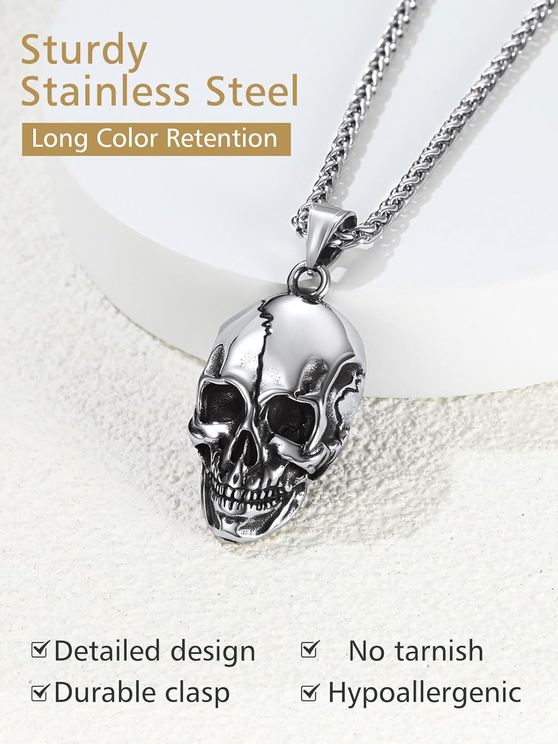 Skull Fissured Head Pendant Necklaces