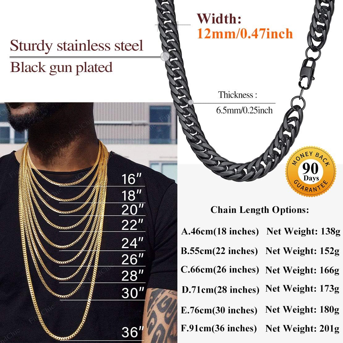 12MM Thick Cuban Link Chain Chunky Necklace