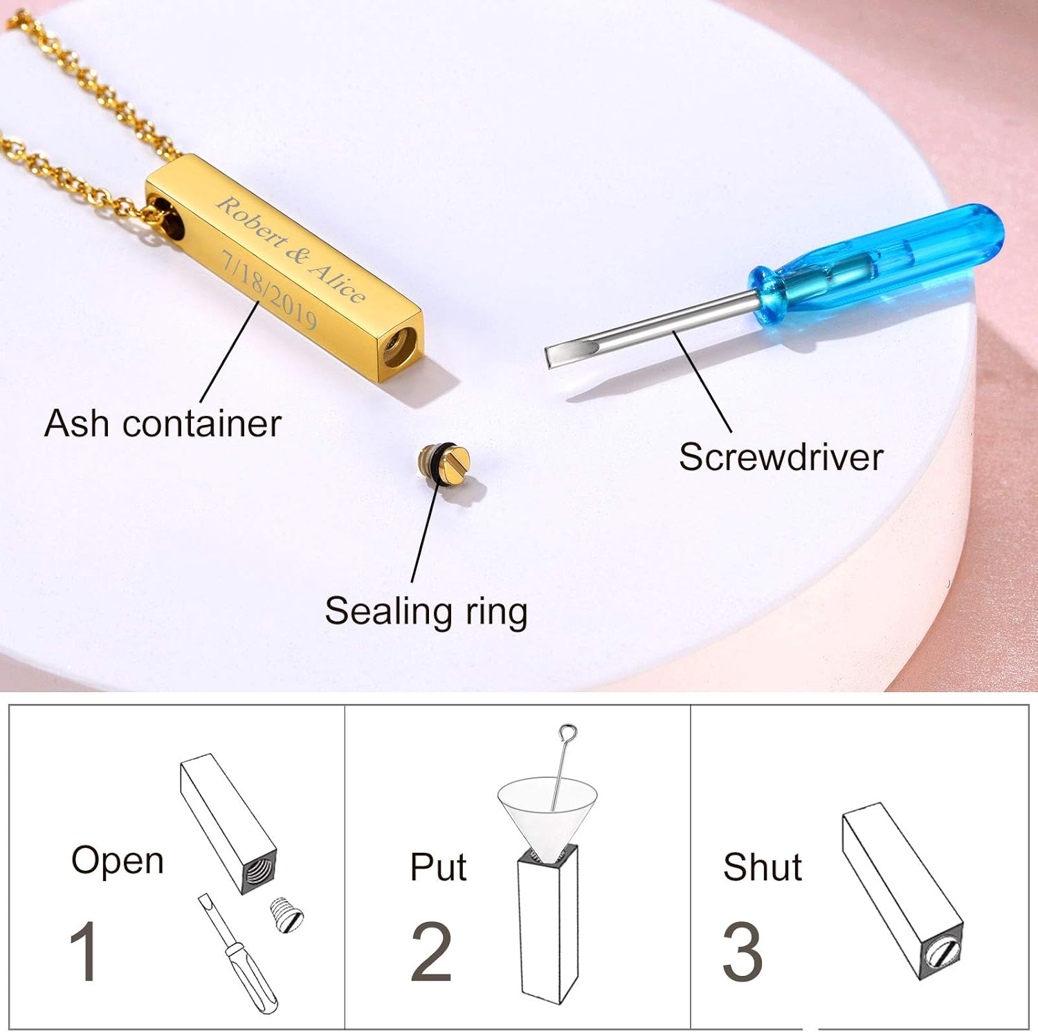 Ashes Vertical Bar Necklaces