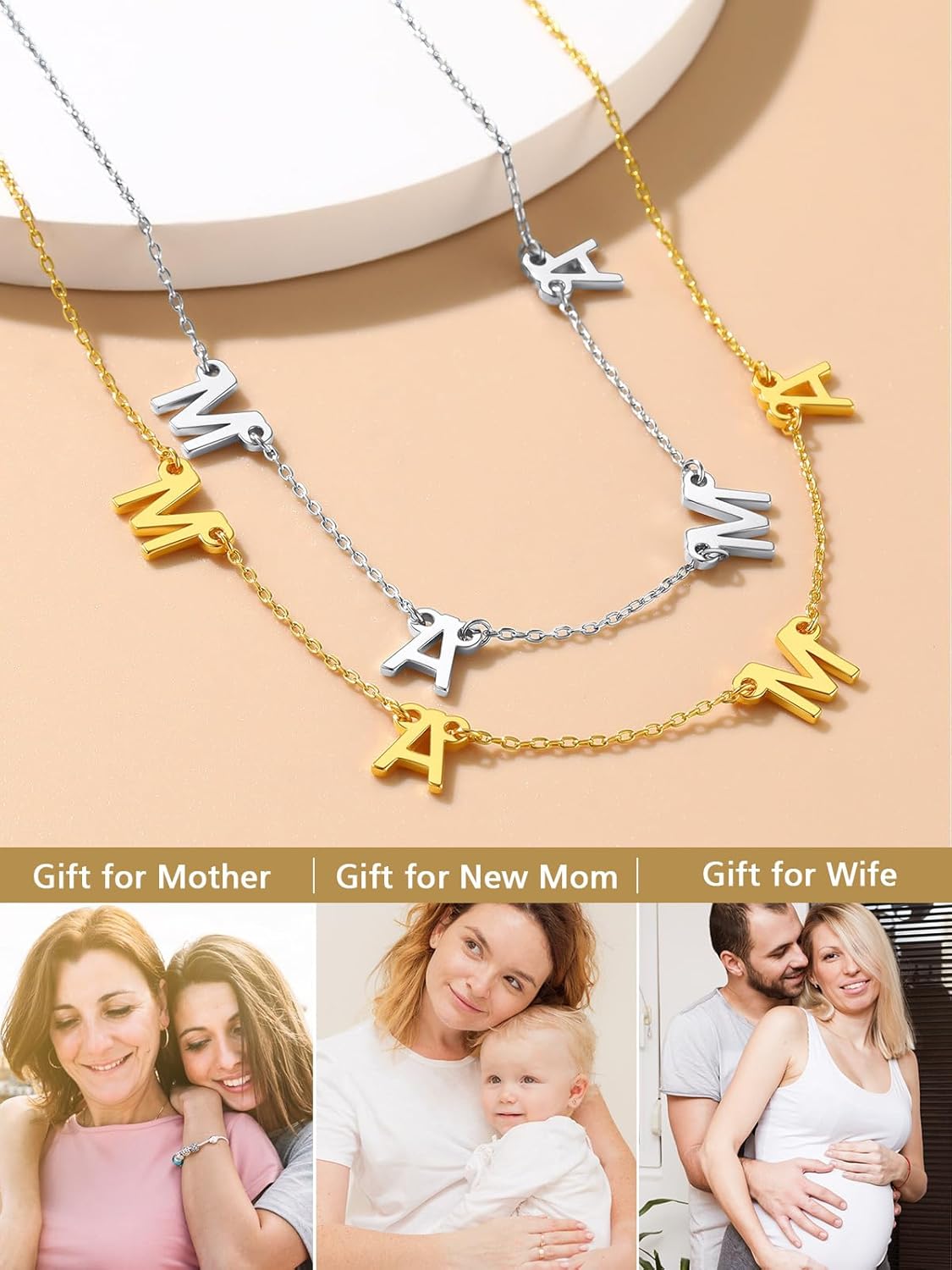 Cubic Zirconia MAMA Mom Choker Necklace