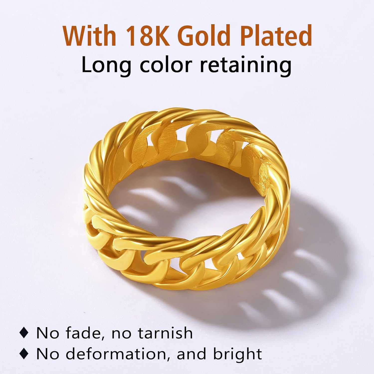 Index Middle Knuckle Finger Hollow Band Statement Chain Rings