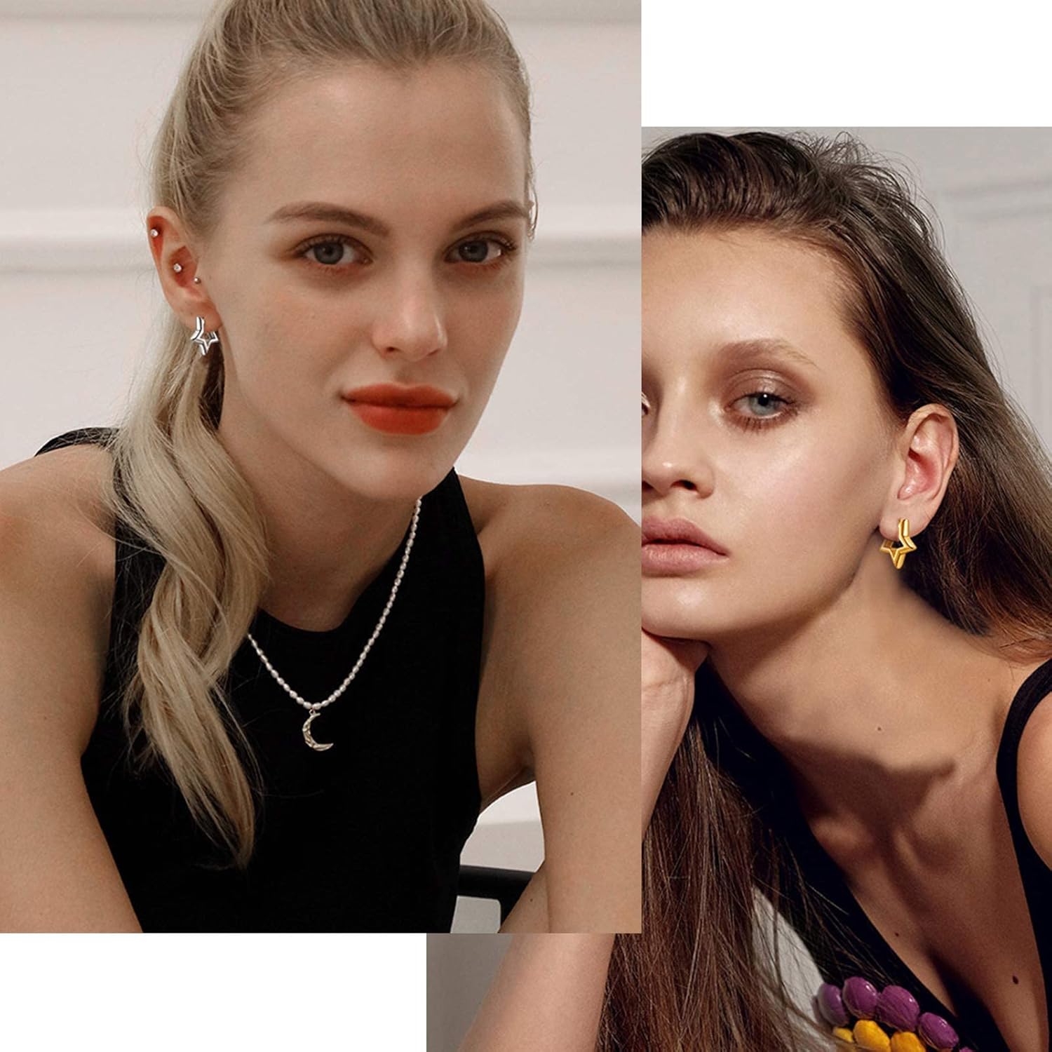 Hollow Star Huggie Hoops Earrings