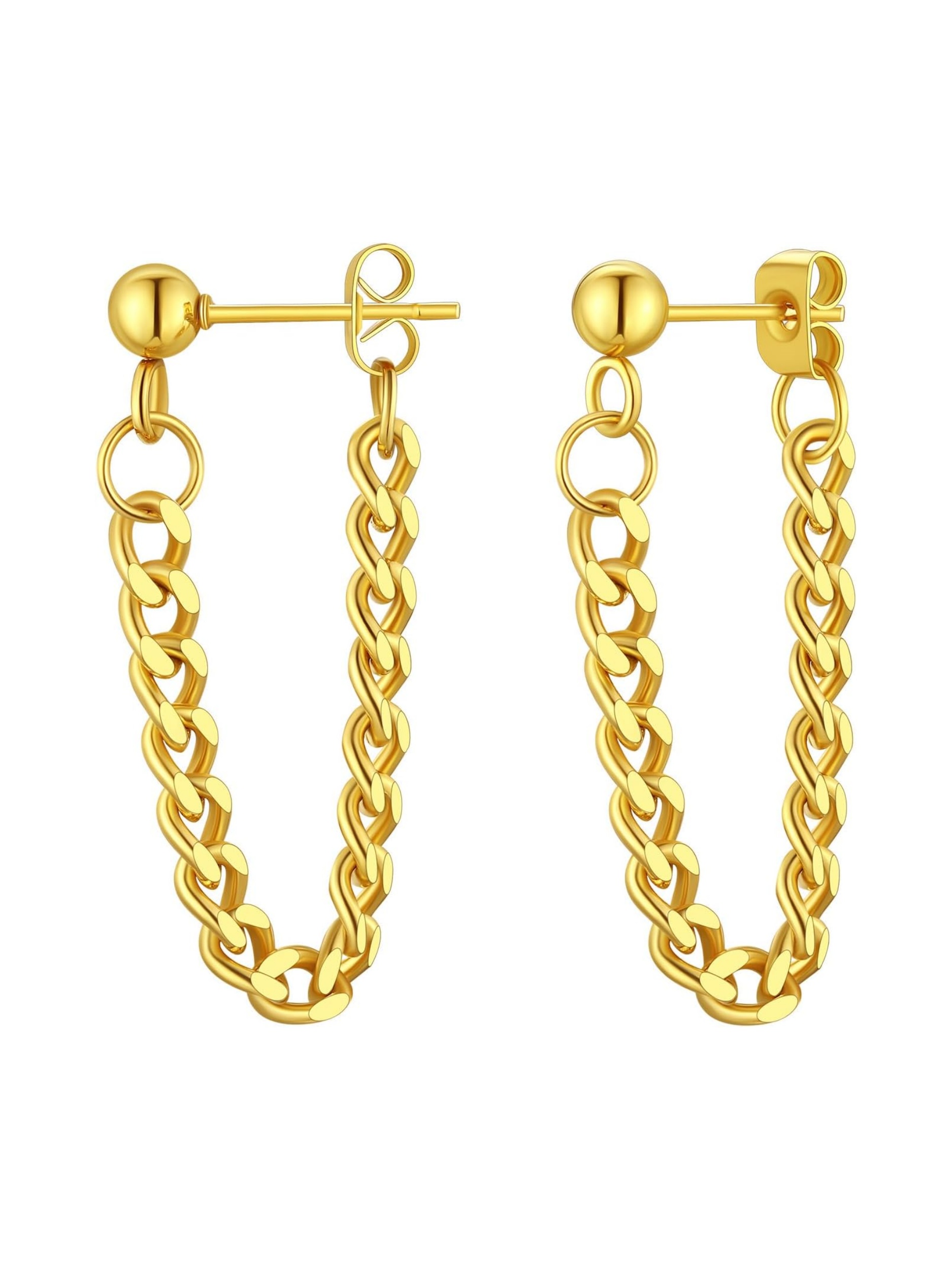 Chain Link Tassel Dangle Earrings