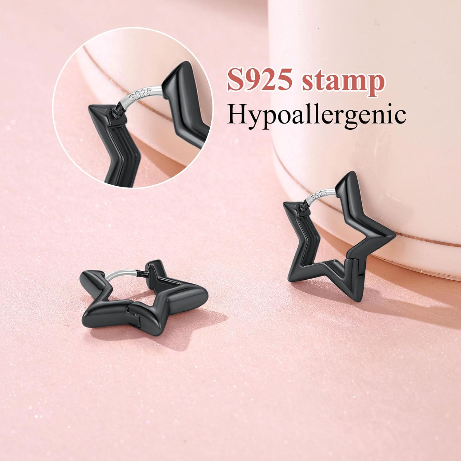 Hollow Star Huggie Hoops Earrings