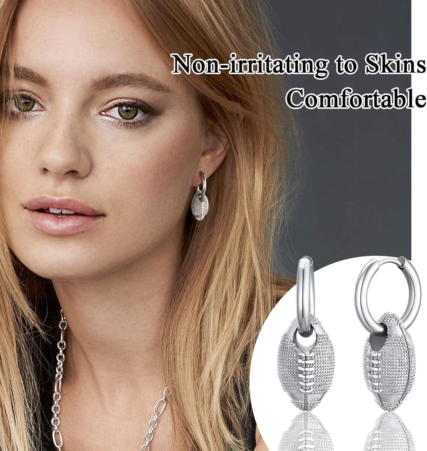 Rugby Huggie Hoop Earrings 