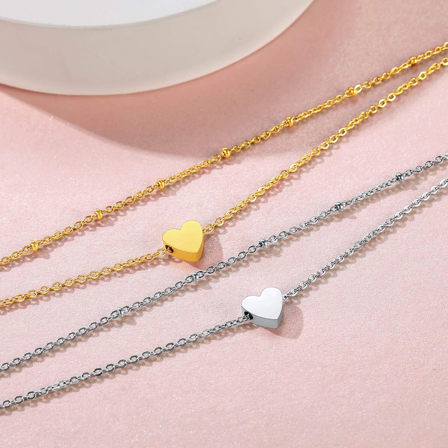 Cute Layered Heart Charm Anklets 