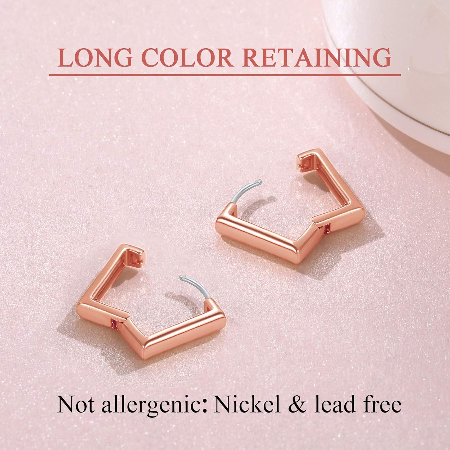 Hollow Small Square Huggie Hoop Earrings