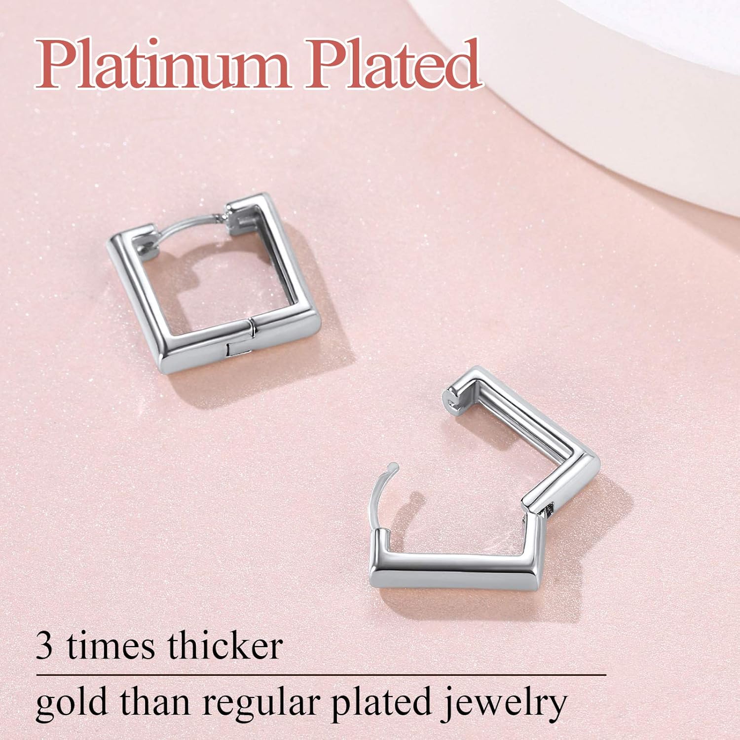 Hollow Small Square Huggie Hoop Earrings