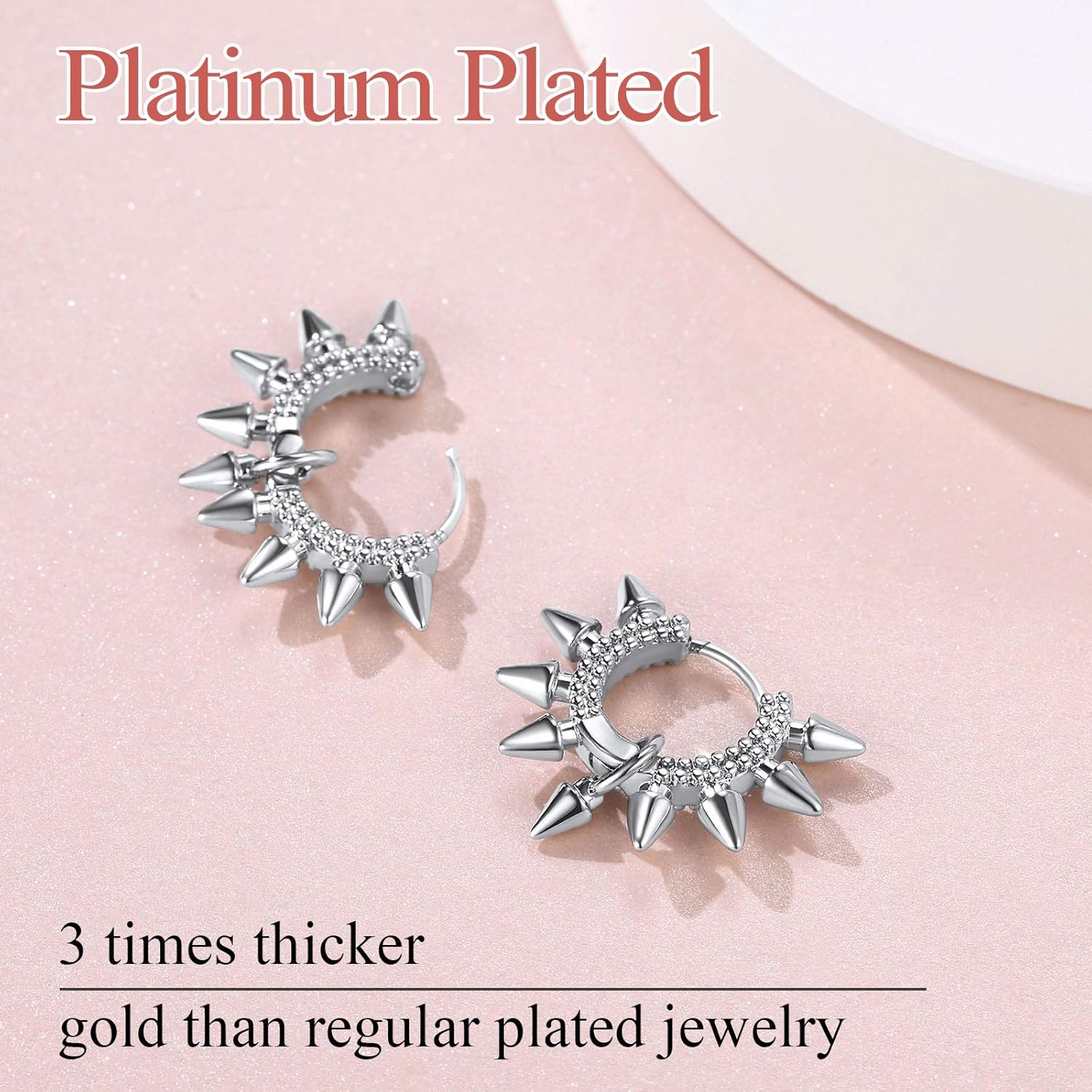 Awl Shaped Huggie Hoop Studs Earrings