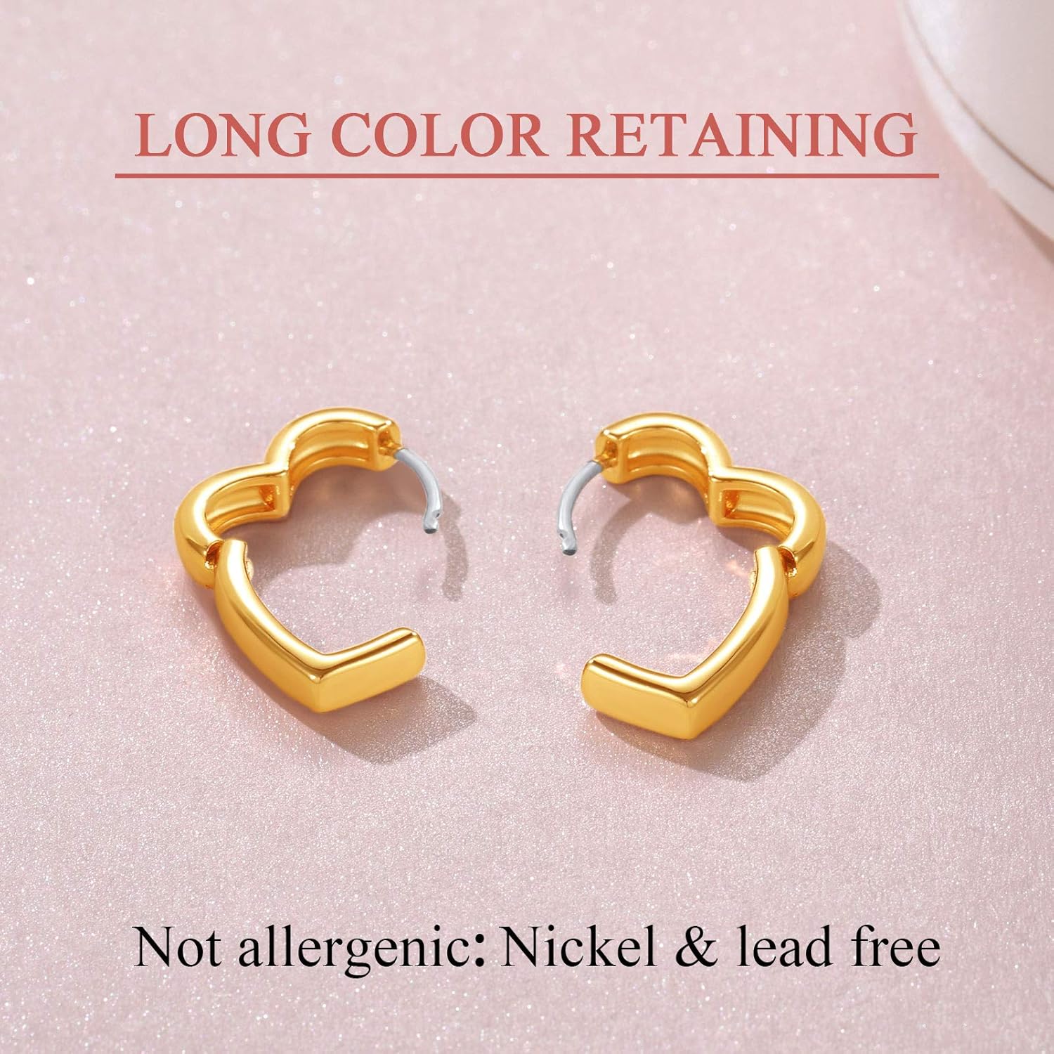 Hollow Heart Cute Small Huggie Hoops Earrings