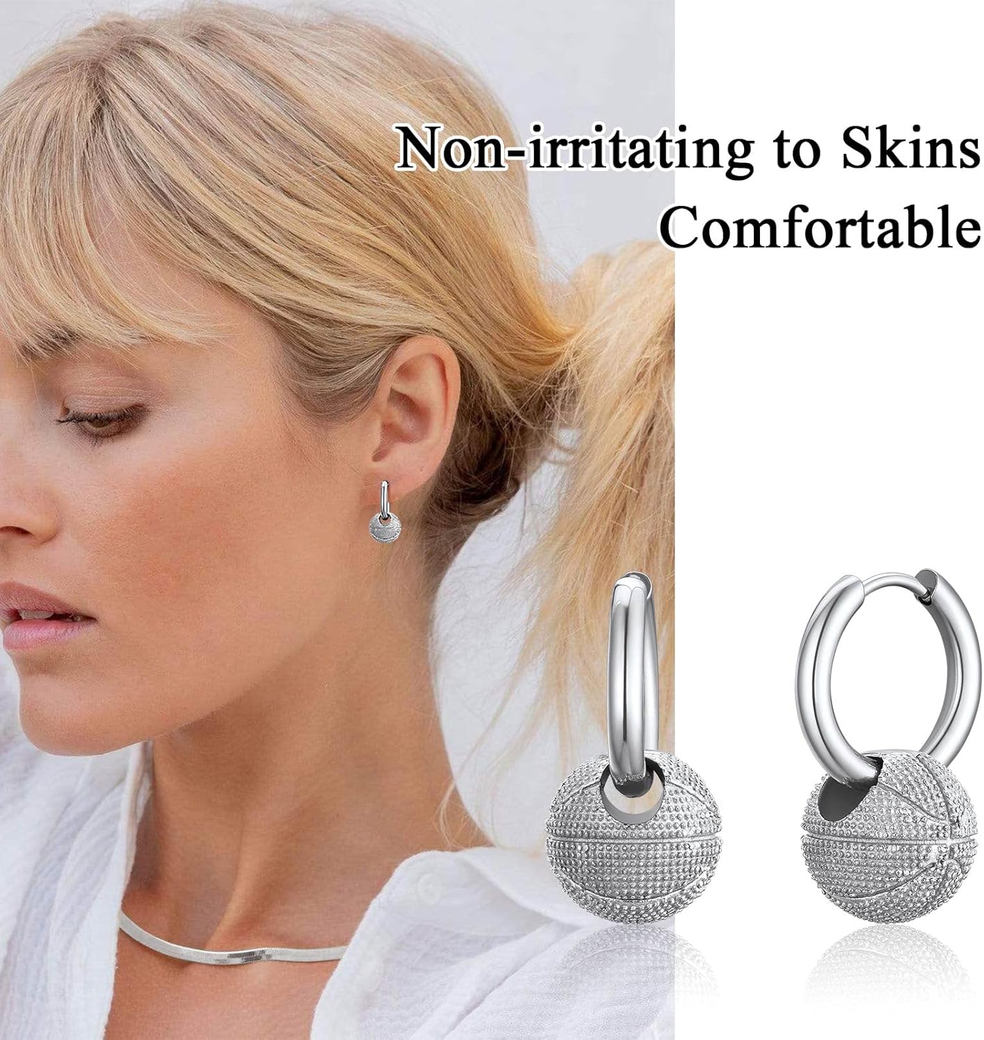 Basketball Hoops Huggie Earring