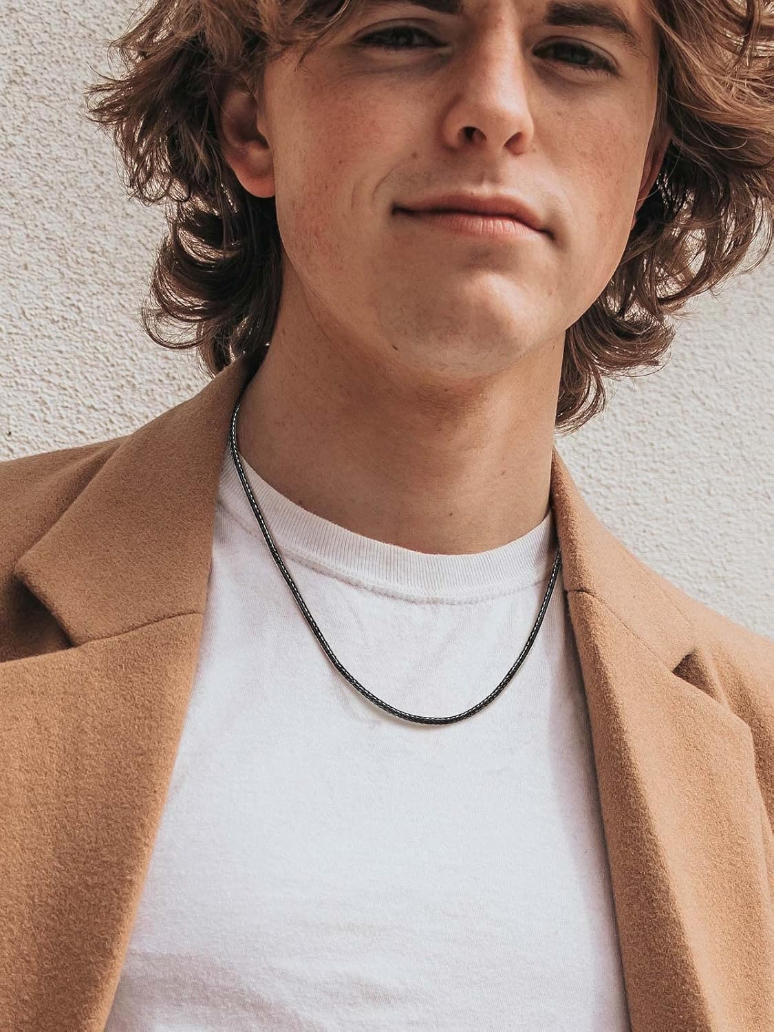 Waterproof Black Leather Cord Waxed Rope Chain Necklaces