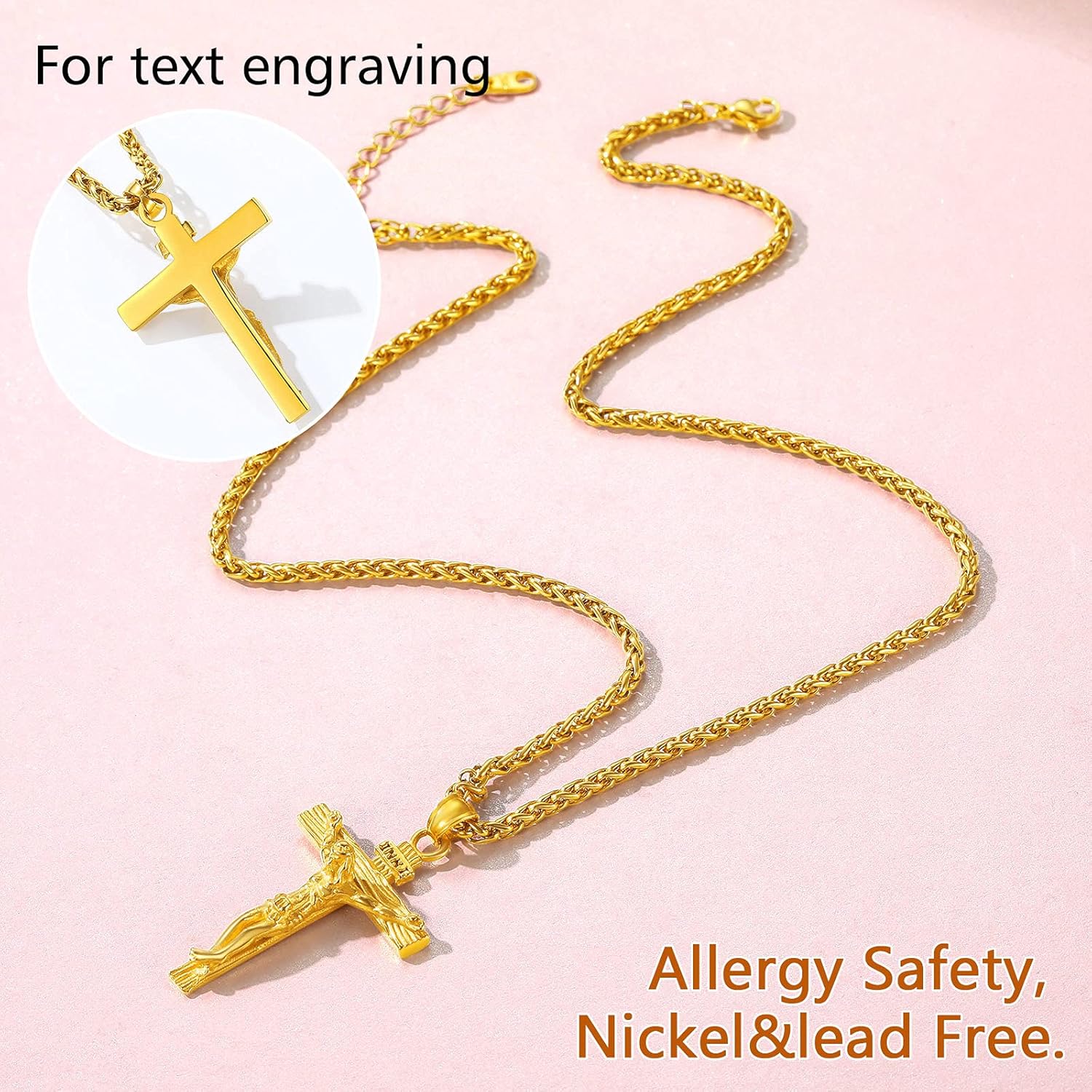 Faith in God Jesus Christian Crucifix Cross Pendant Necklace