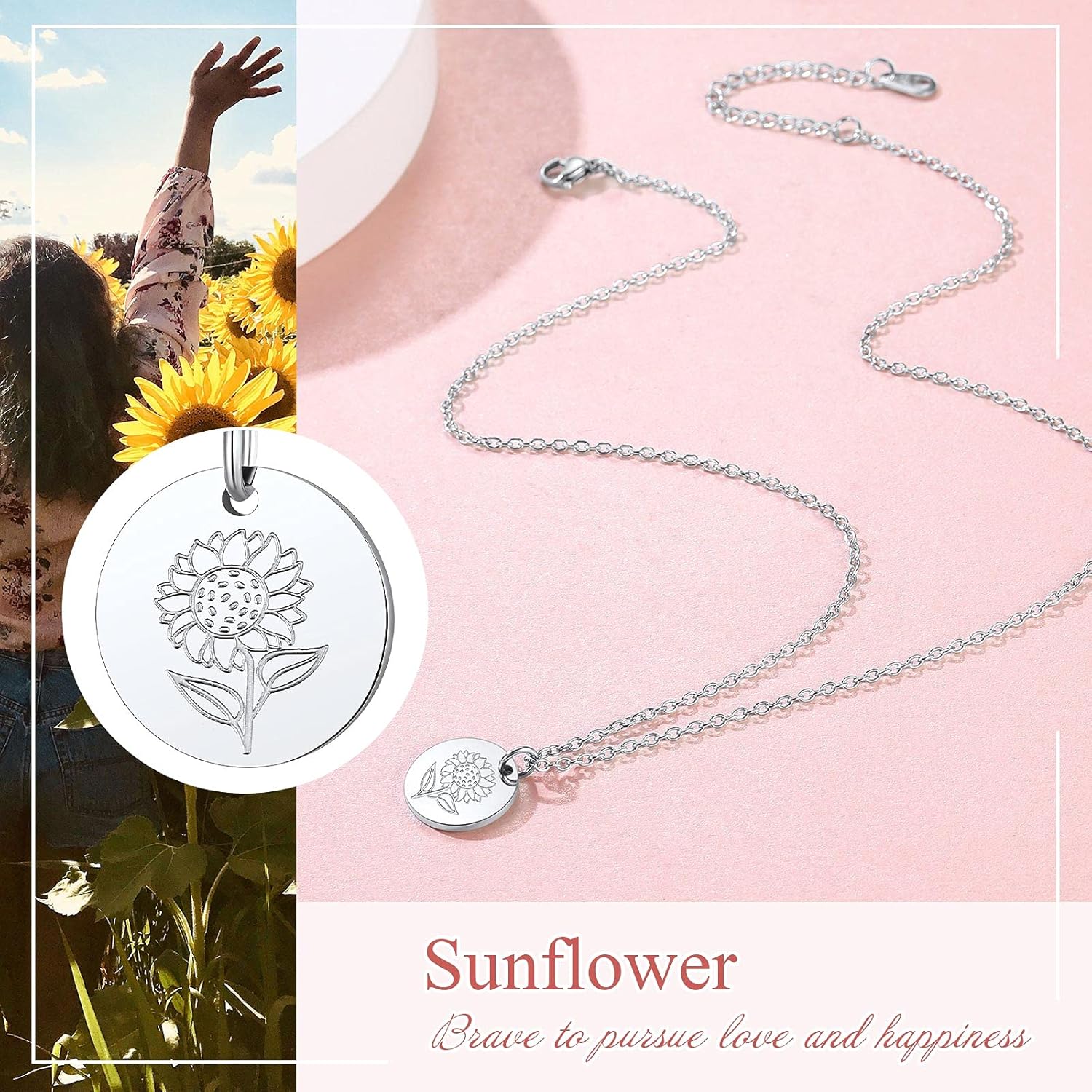 Sunflower Disc Necklaces