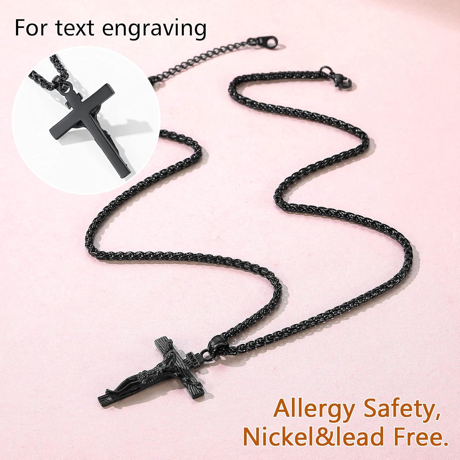 Faith in God Jesus Christian Crucifix Cross Pendant Necklace