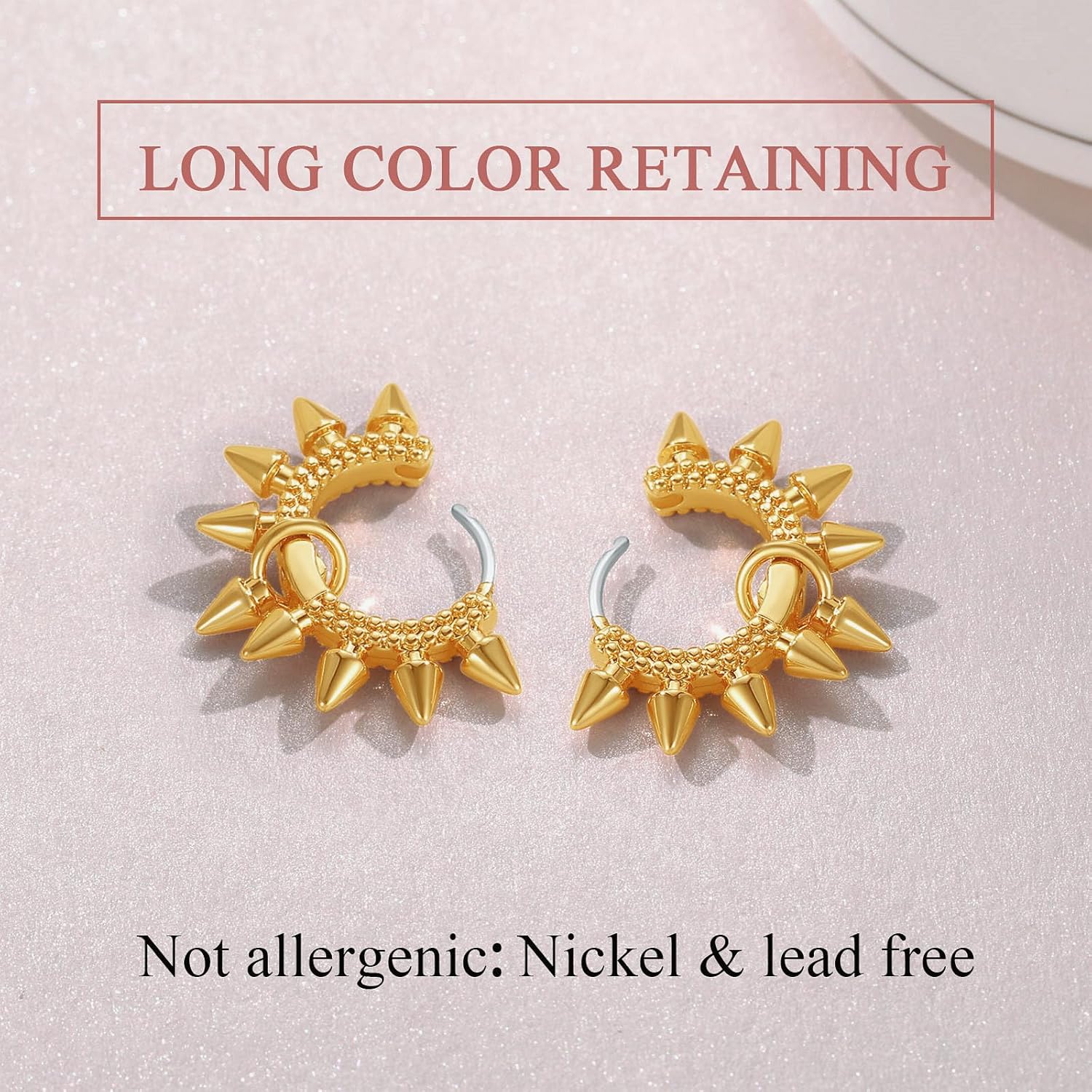 Awl Shaped Huggie Hoop Studs Earrings