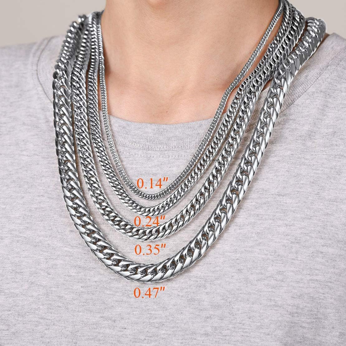 3.5MM Cuban Double Tight Curb Link Chain Necklace