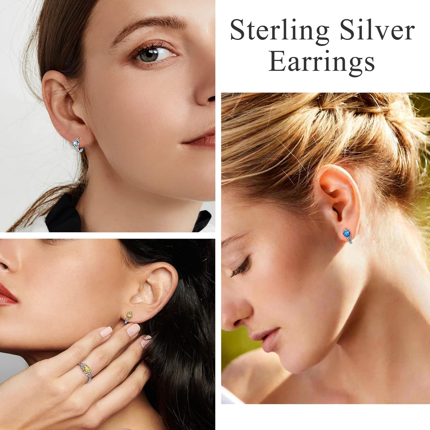 July Red Ruby Heart Celtic Knot Birthstone Hoop Earrings