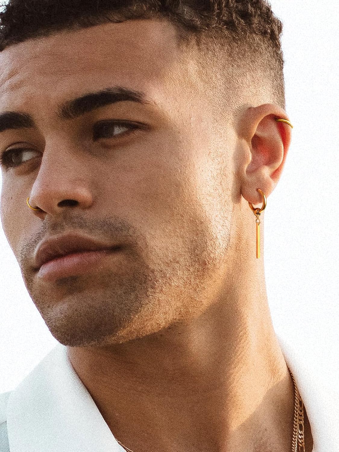 Stick with Hoop Bar Drop Earrings