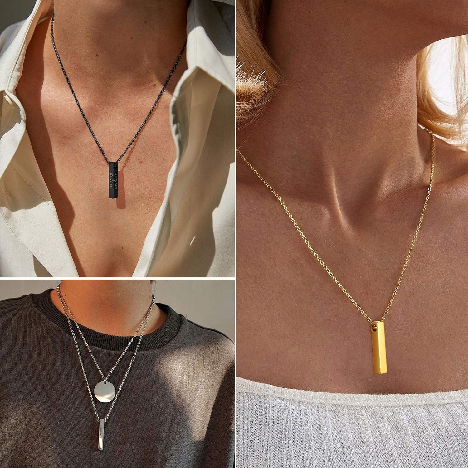 Ashes Vertical Bar Necklaces