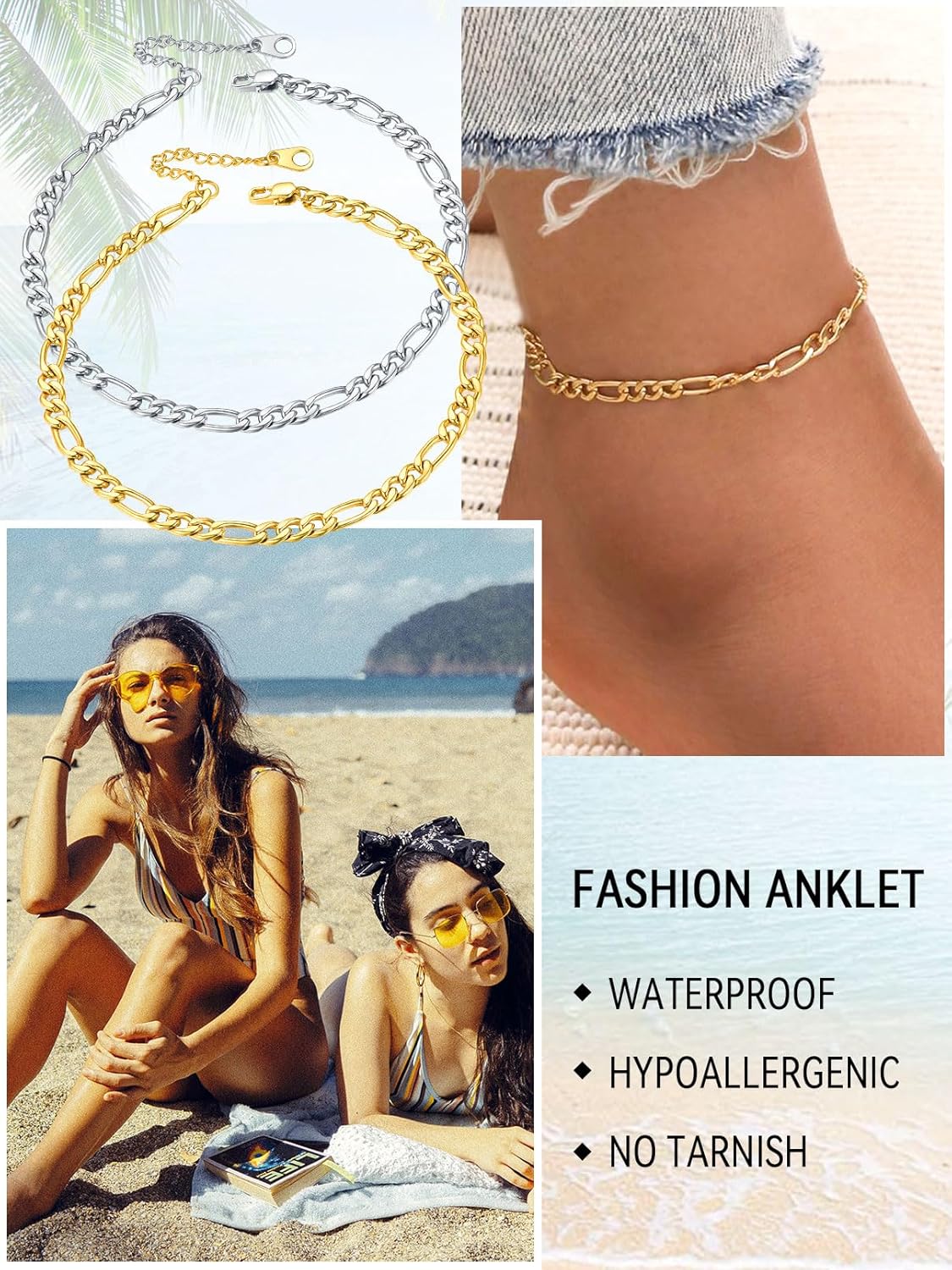 Letter & Heart Chain Anklet