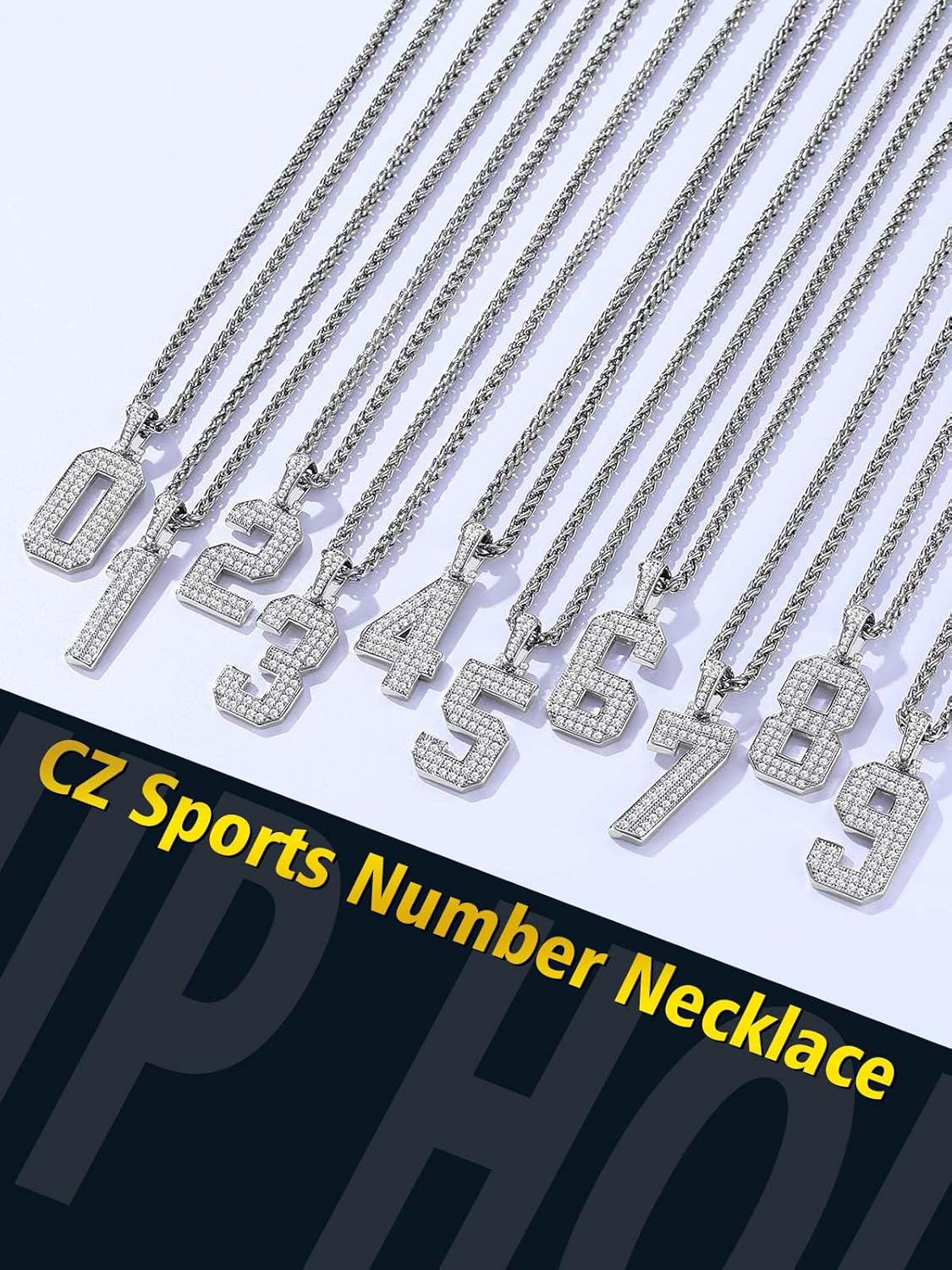 Bling CZ Diamond  Number Three Necklace 