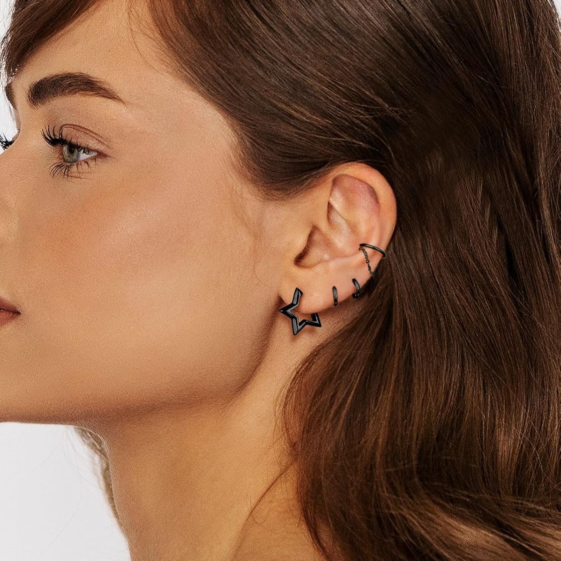 Hollow Star Huggie Hoops Earrings