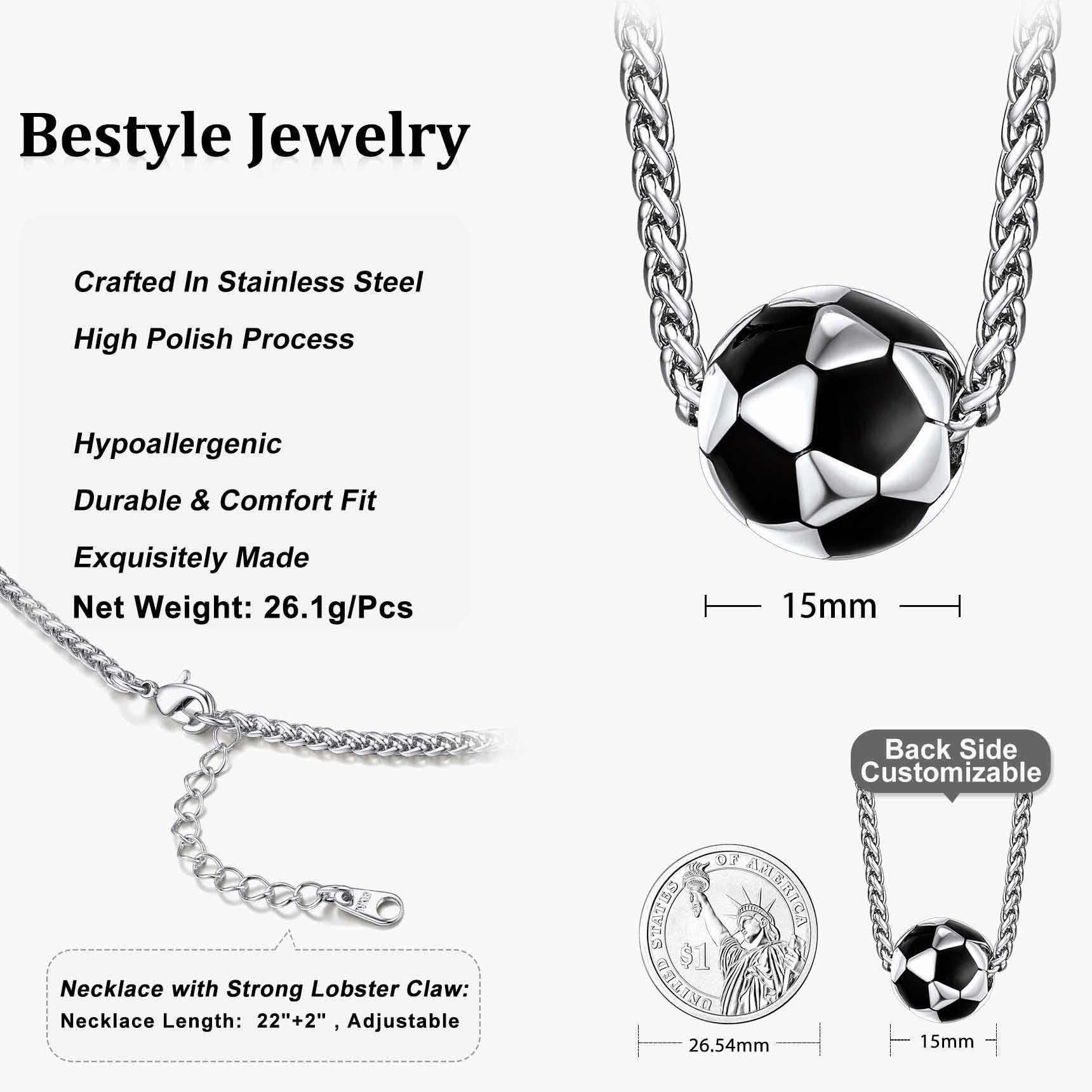 3D Soccer Sports Players Necklaces