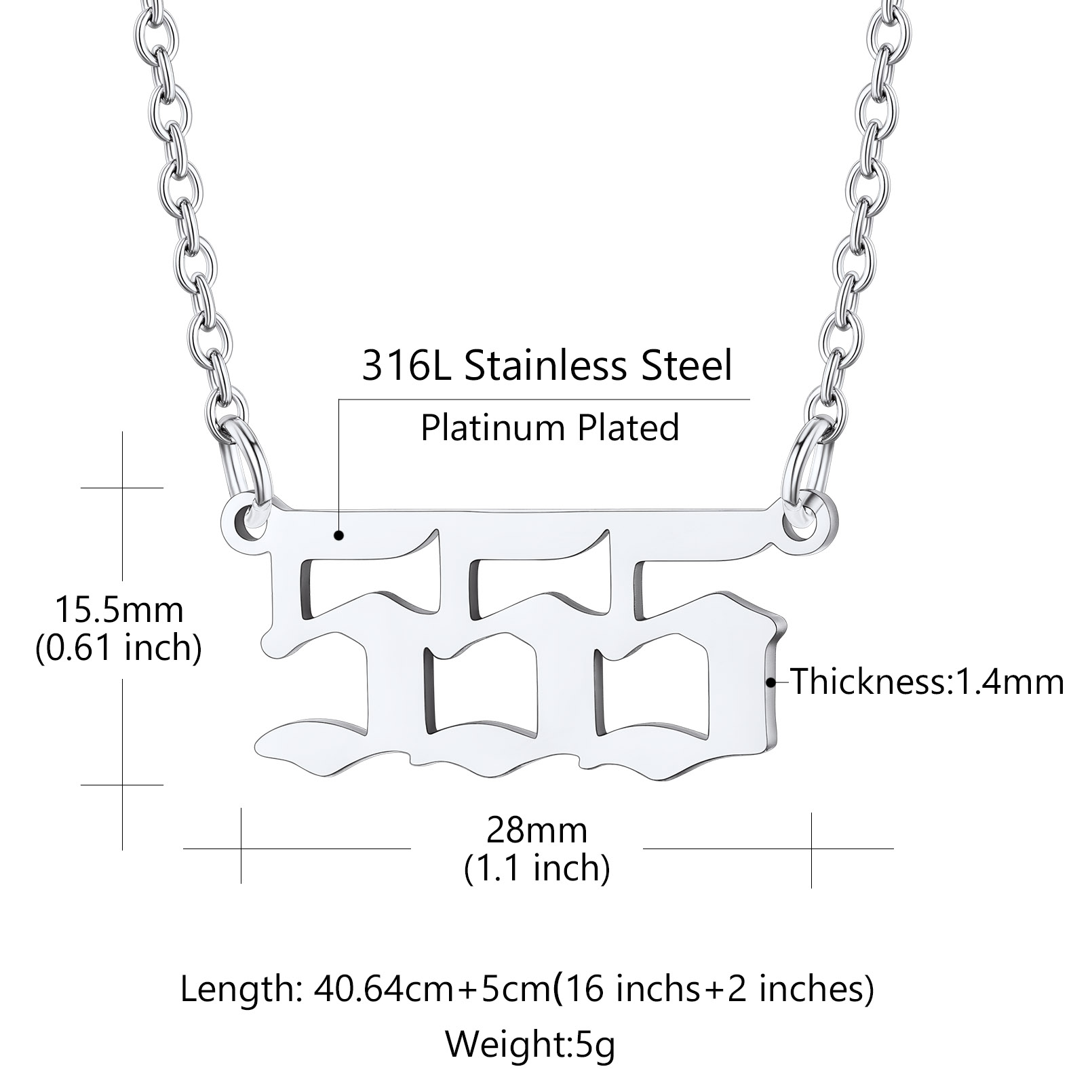 Dainty Angel Number 555 Necklace