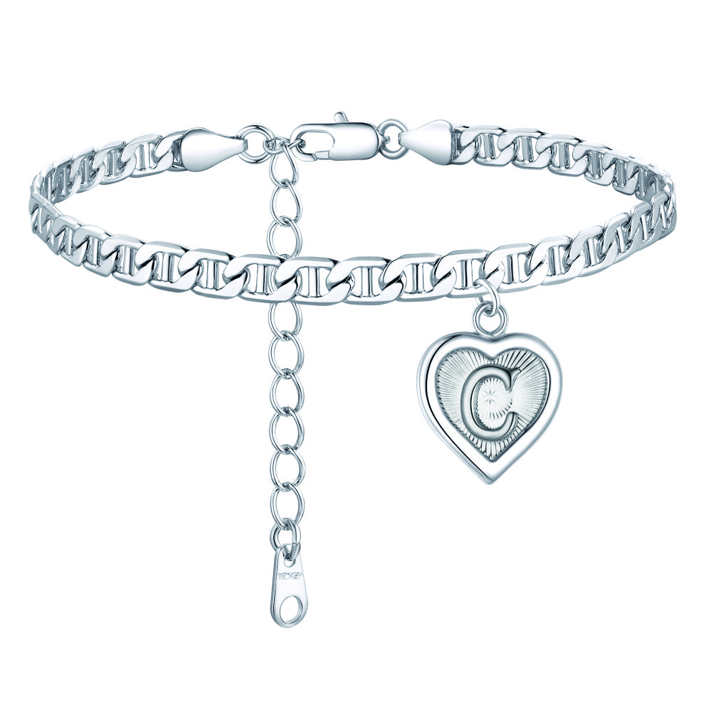 Letter & Heart Chain Anklet