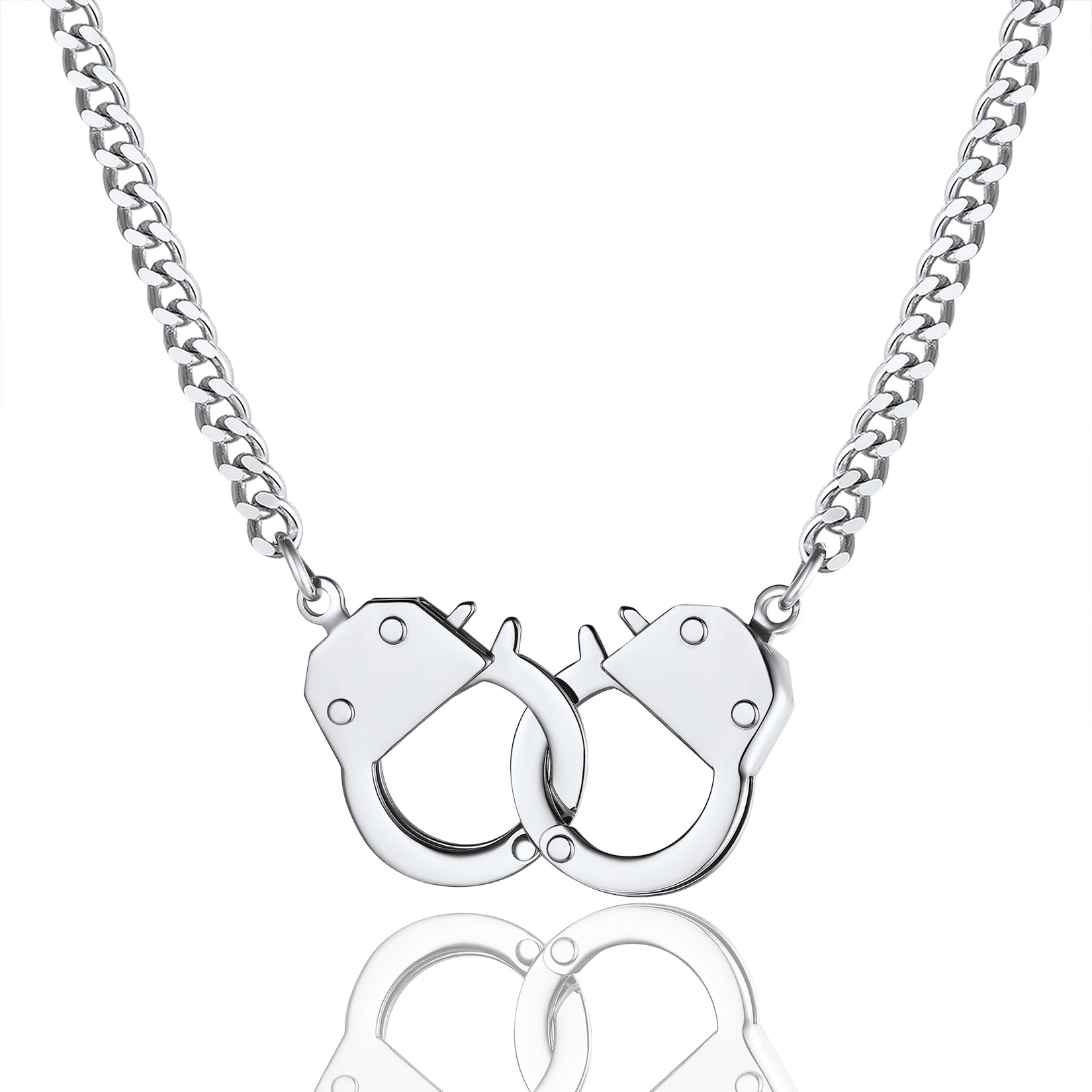 Punk Statement Handcuff Chain Necklace