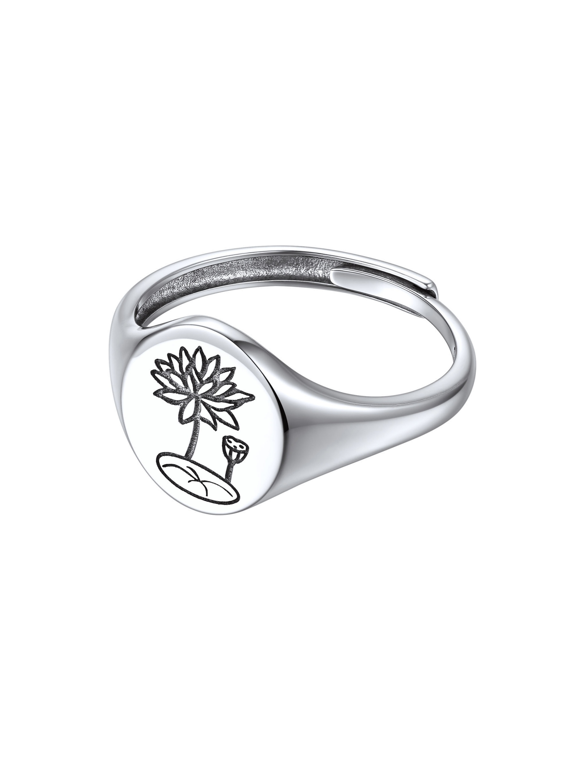 Birth Month Flower Signet Ring
