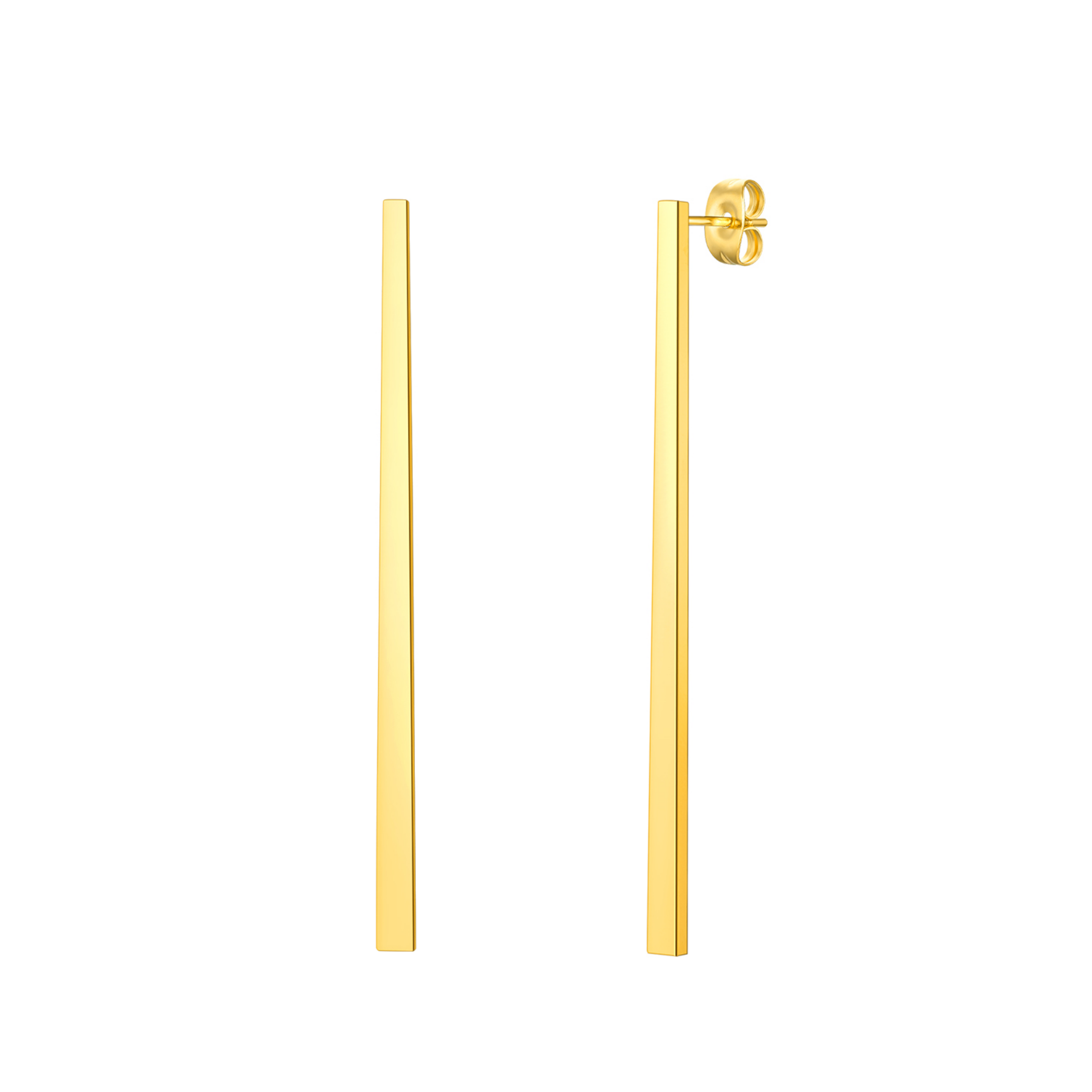 Thin Bar Flat Rectangle Long Chain Drop & Dangle Earring