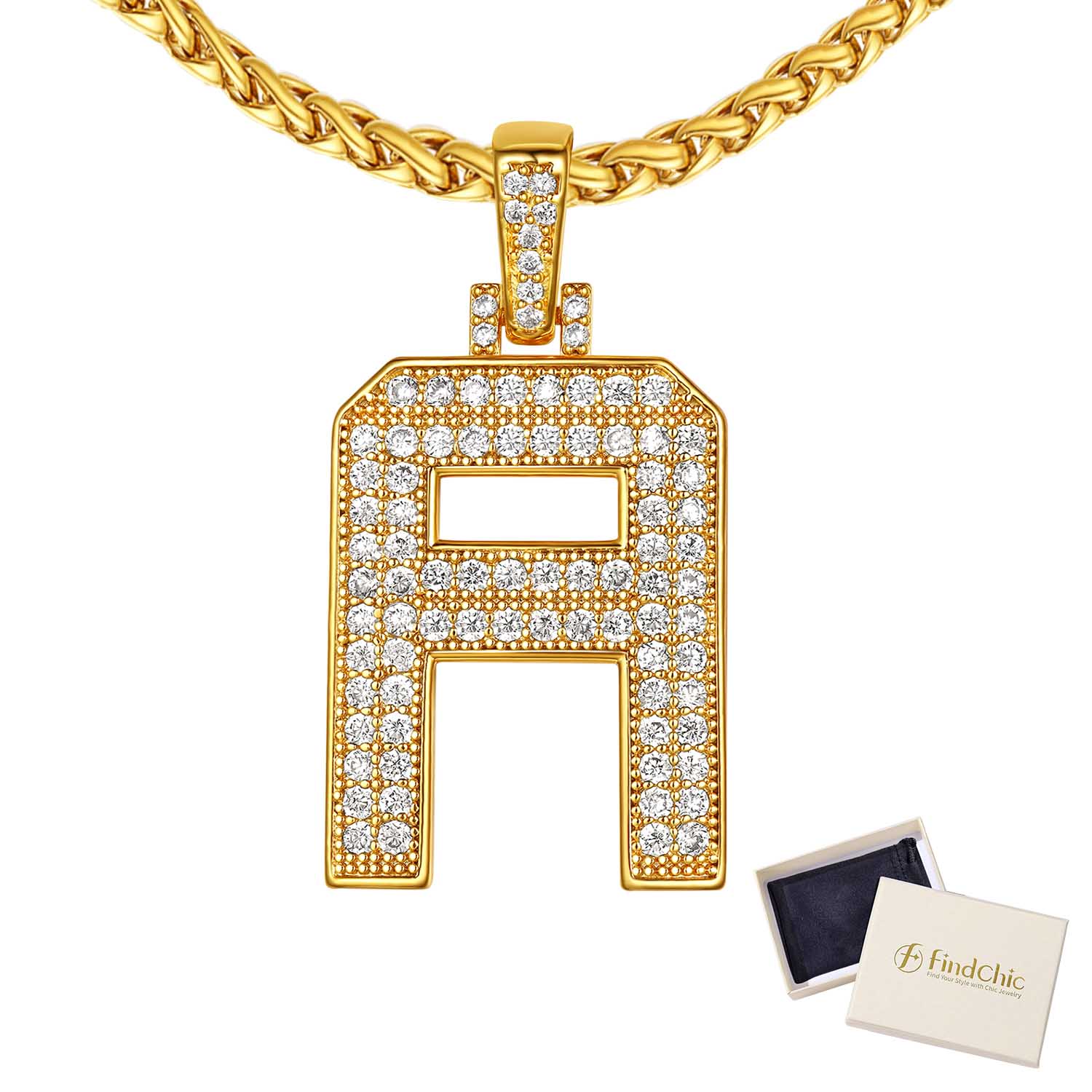 18K Gold Plated Zirconia Letter Chain Necklaces