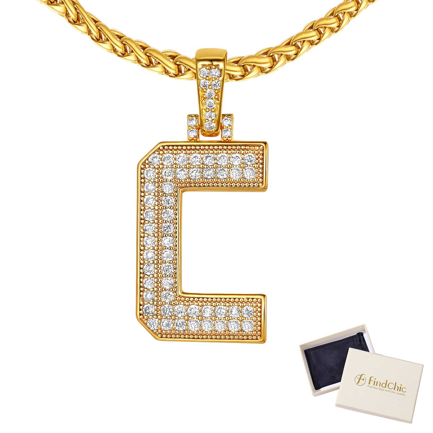 18K Gold Plated Zirconia Letter Chain Necklaces