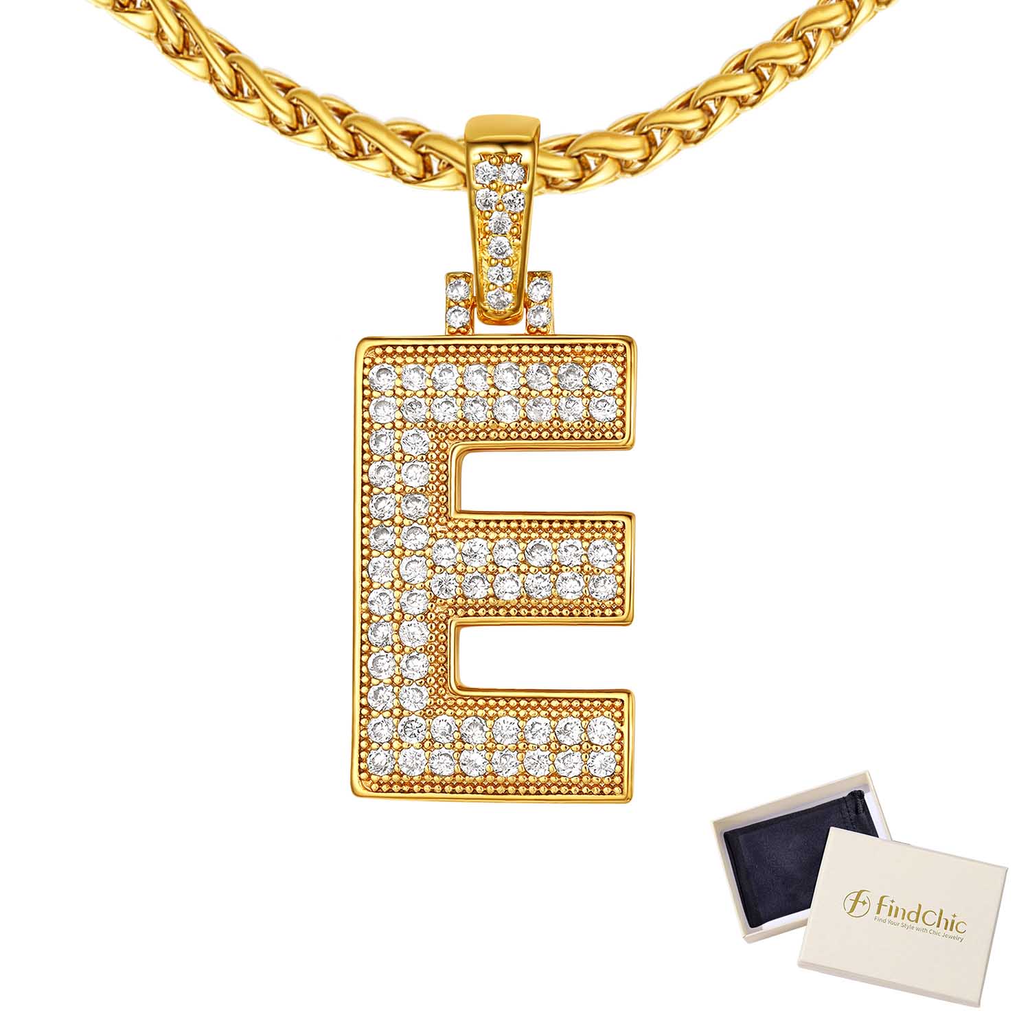 18K Gold Plated Zirconia Letter Chain Necklaces
