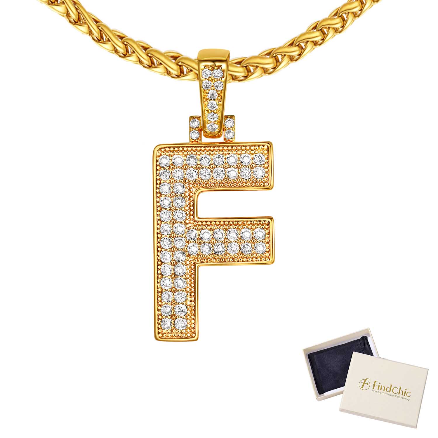 18K Gold Plated Zirconia Letter Chain Necklaces