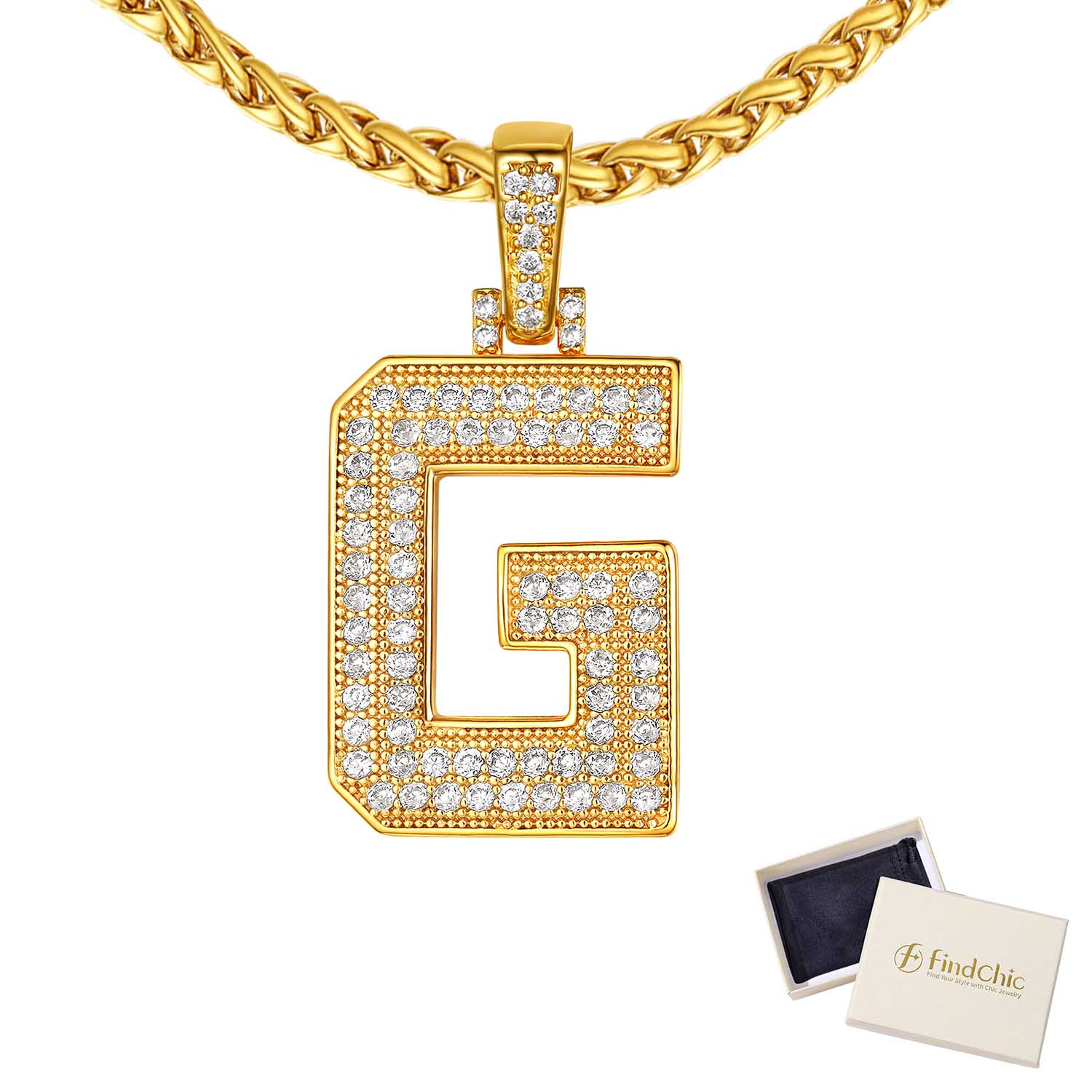 18K Gold Plated Zirconia Letter Chain Necklaces