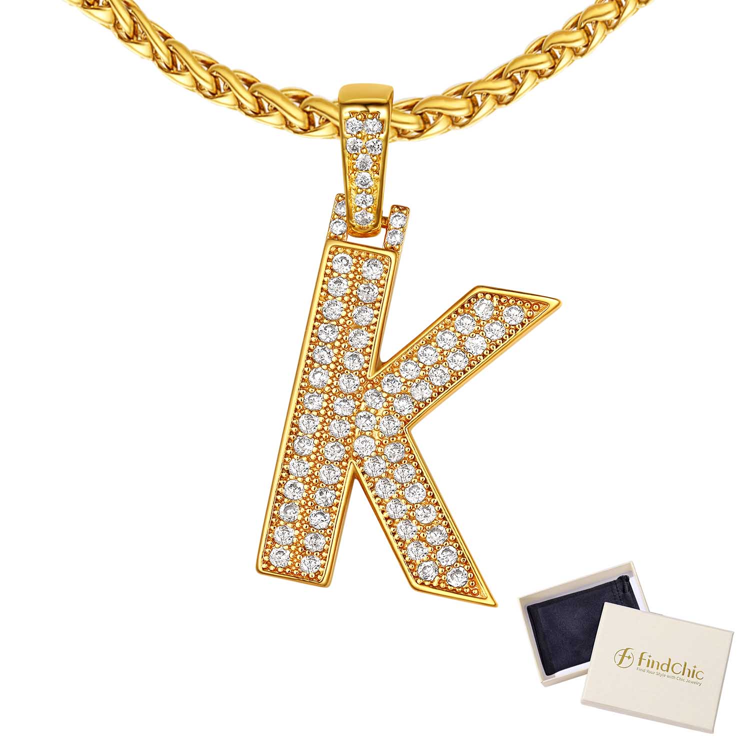 18K Gold Plated Zirconia Letter Chain Necklaces