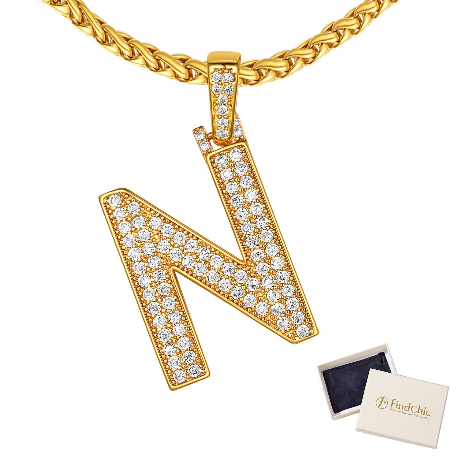 18K Gold Plated Zirconia Letter Chain Necklaces
