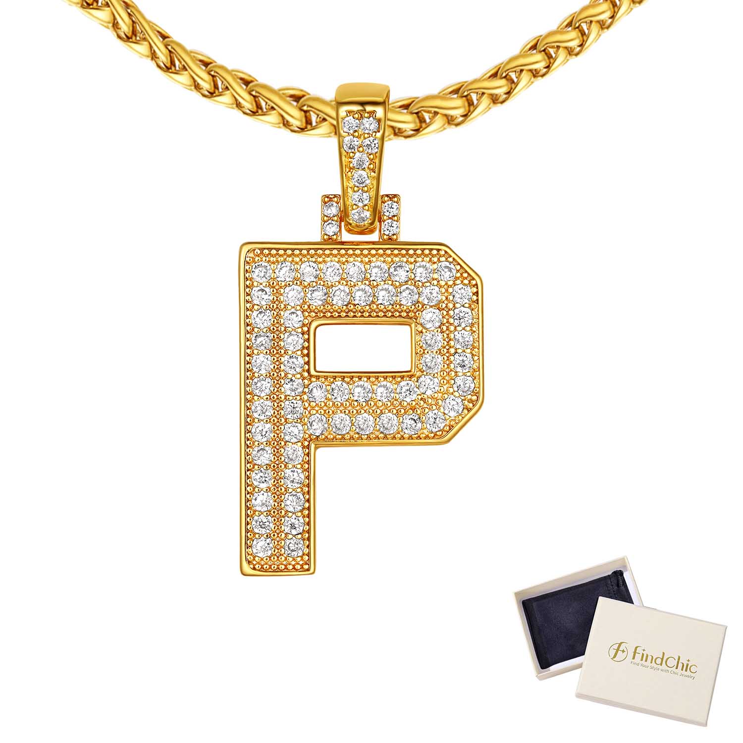 18K Gold Plated Zirconia Letter Chain Necklaces