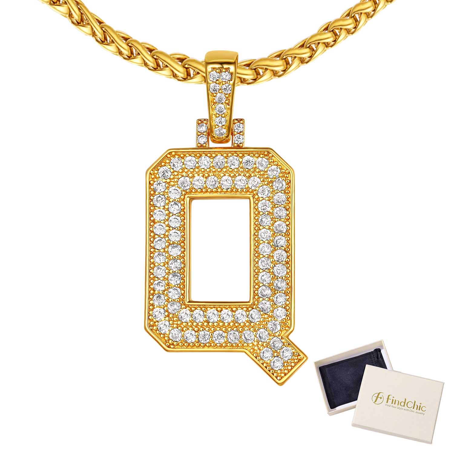 18K Gold Plated Zirconia Letter Chain Necklaces