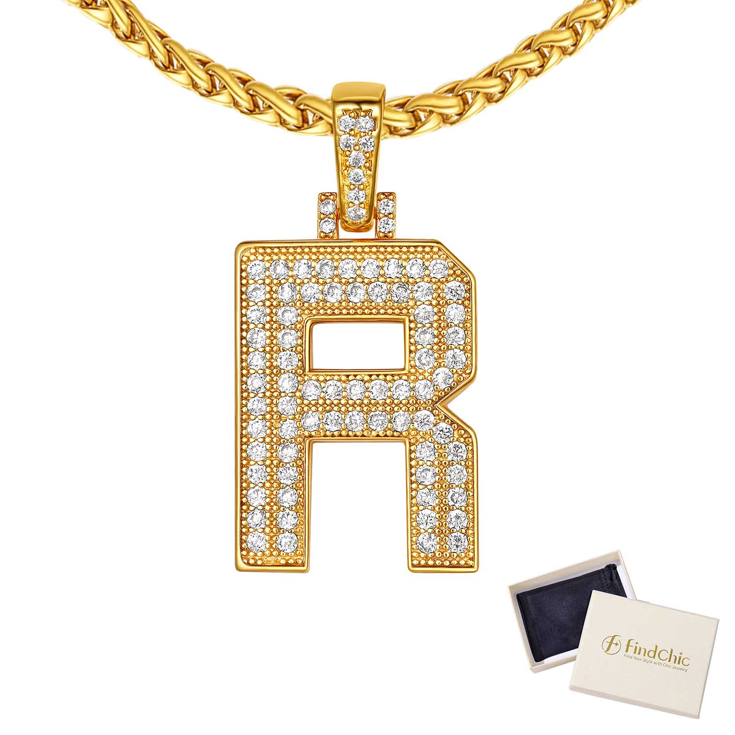 18K Gold Plated Zirconia Letter Chain Necklaces