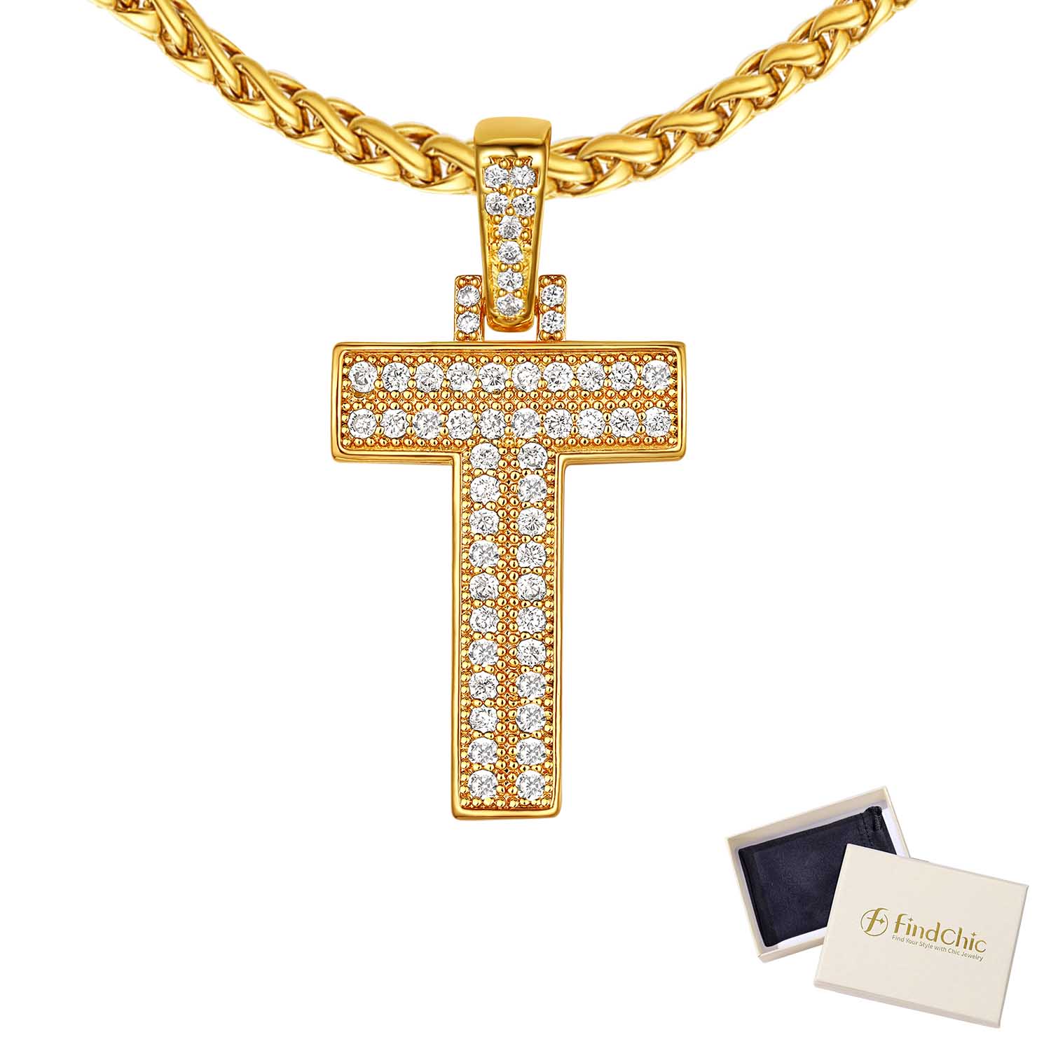 18K Gold Plated Zirconia Letter Chain Necklaces