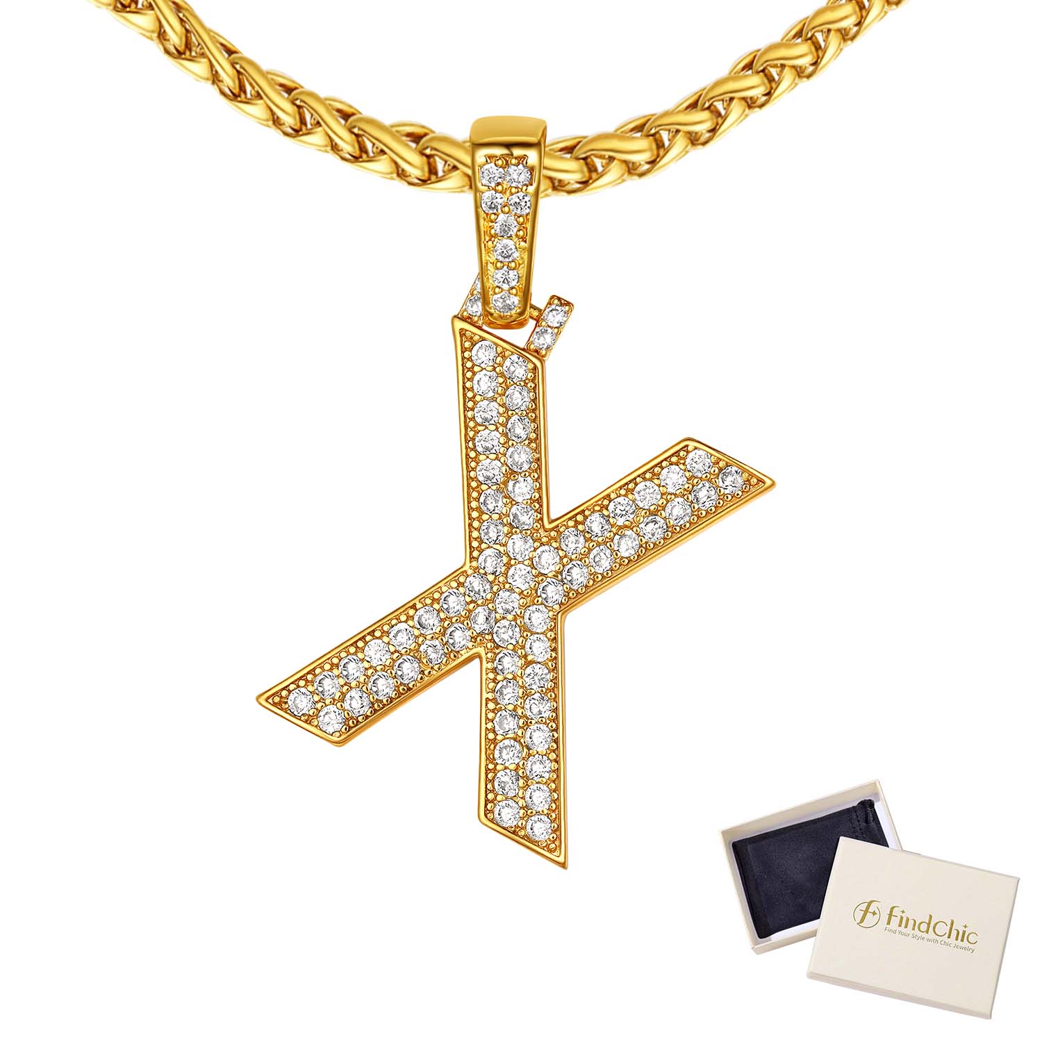 18K Gold Plated Zirconia Letter Chain Necklaces