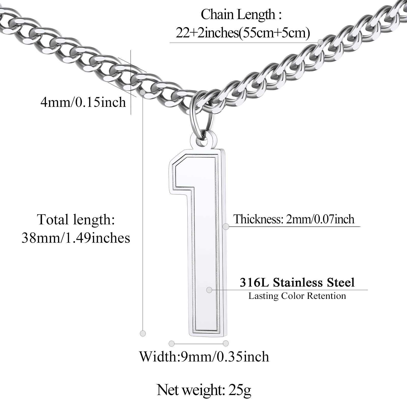 Sports Jersey Lucky Basketball Number 1 Necklaces