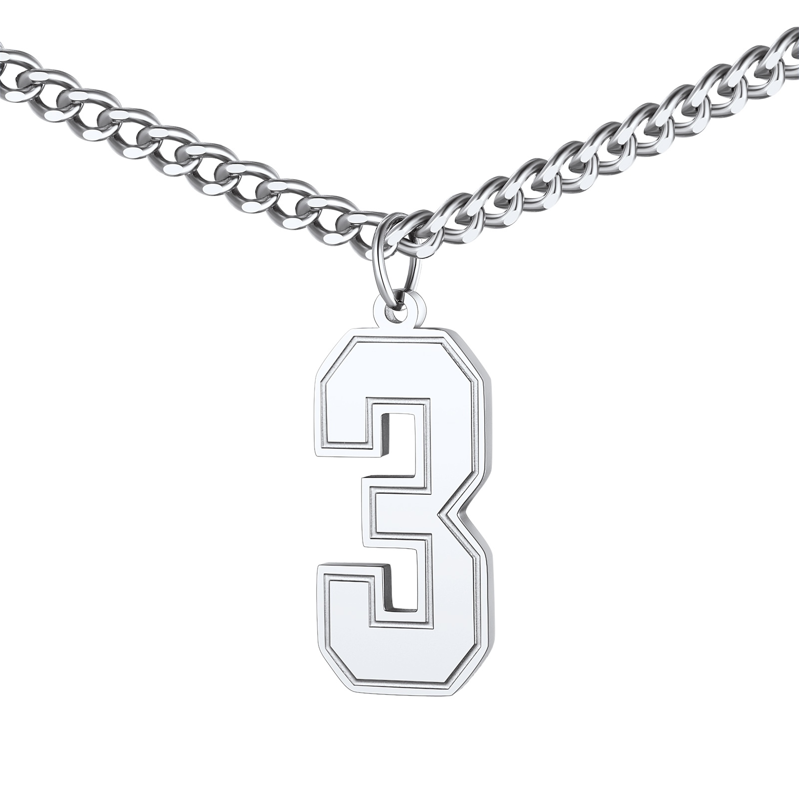 Sports Jersey Lucky Basketball Number 3 Necklaces