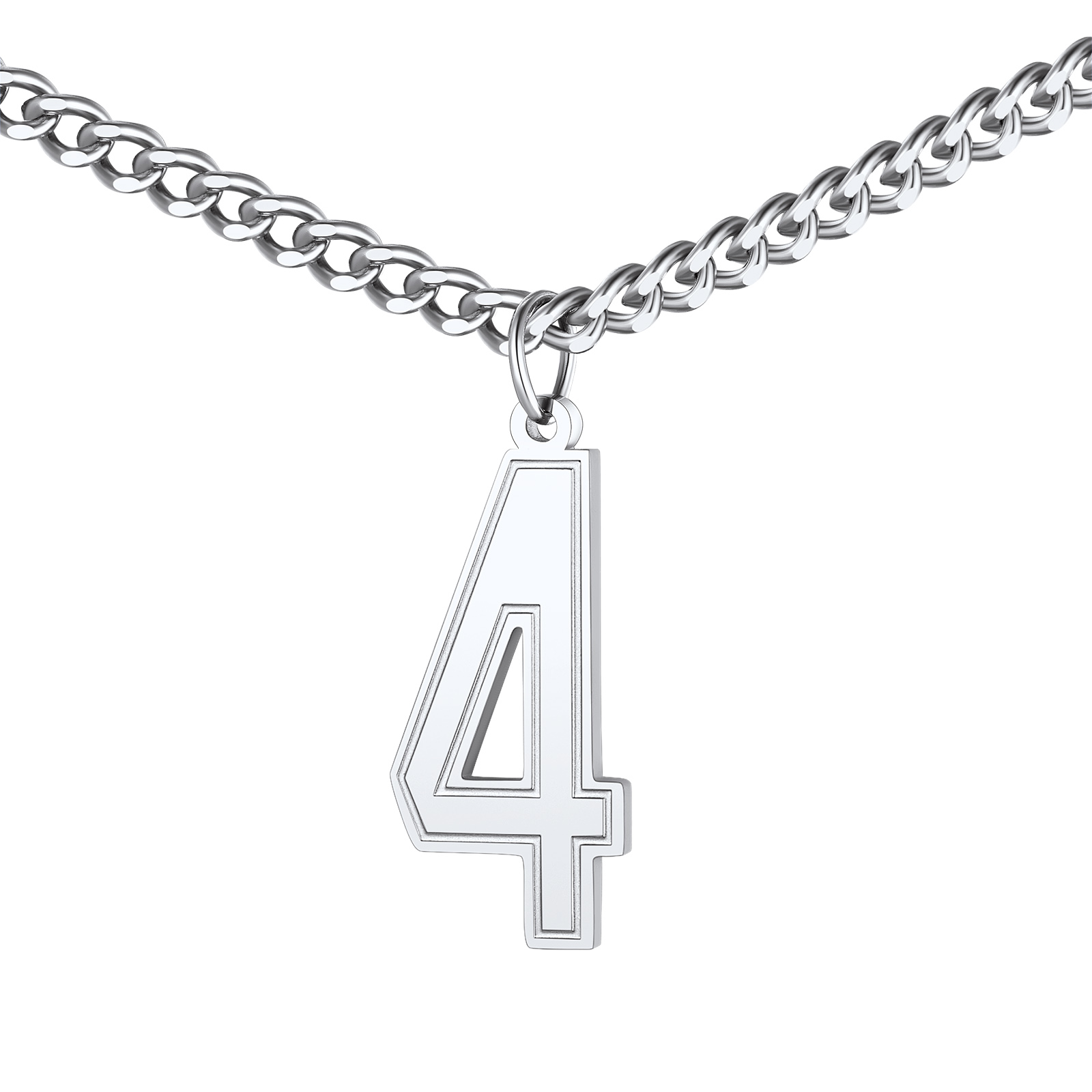 Sports Jersey Lucky Basketball Number 4 Necklaces